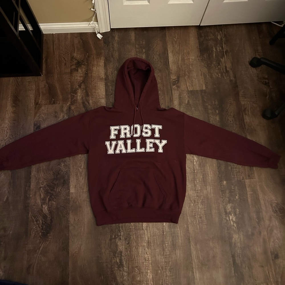 Burgundy Frost Valley hoodie, adult medium sized